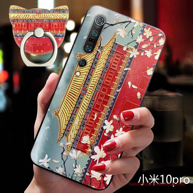 Hülle Xiaomi Mi 10 Pro Weiche Neu Trendmarke, Case Xiaomi Mi 10 Pro Retro Handyhüllen Rot