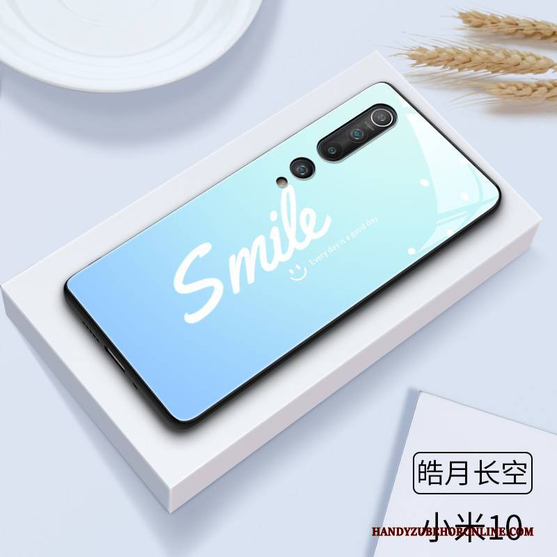 Hülle Xiaomi Mi 10 Weiche Glas Liebhaber, Case Xiaomi Mi 10 Silikon Neu Schwarz