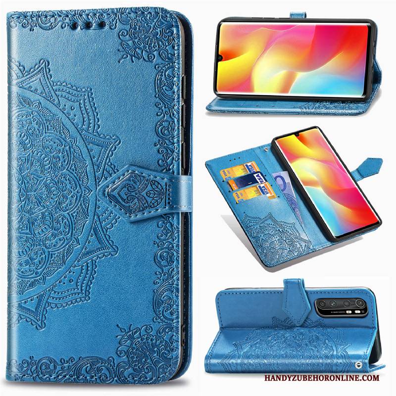 Hülle Xiaomi Mi Note 10 Lite Folio Handyhüllen Mini, Case Xiaomi Mi Note 10 Lite Taschen Karte Schwarz