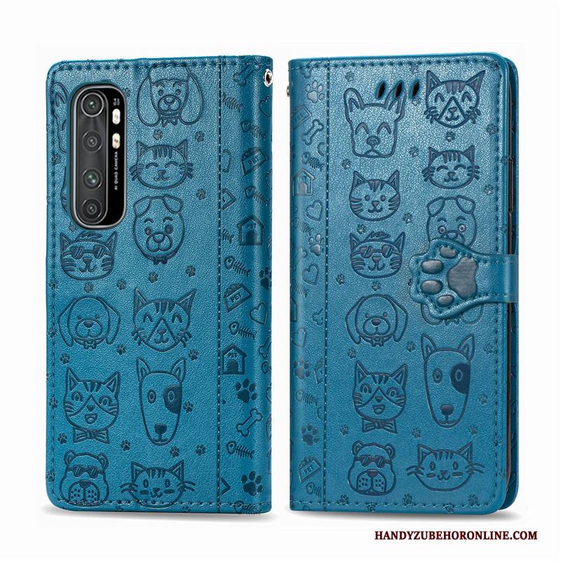 Hülle Xiaomi Mi Note 10 Lite Leder Nette Mini, Case Xiaomi Mi Note 10 Lite Lederhülle Hund Handyhüllen