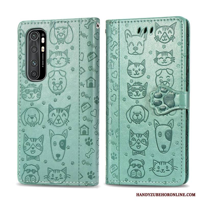 Hülle Xiaomi Mi Note 10 Lite Leder Nette Mini, Case Xiaomi Mi Note 10 Lite Lederhülle Hund Handyhüllen