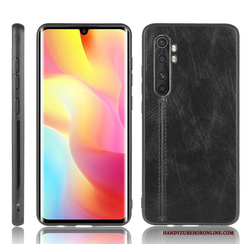 Hülle Xiaomi Mi Note 10 Lite Lederhülle Jugend Rot, Case Xiaomi Mi Note 10 Lite Schutz Kuh Mini