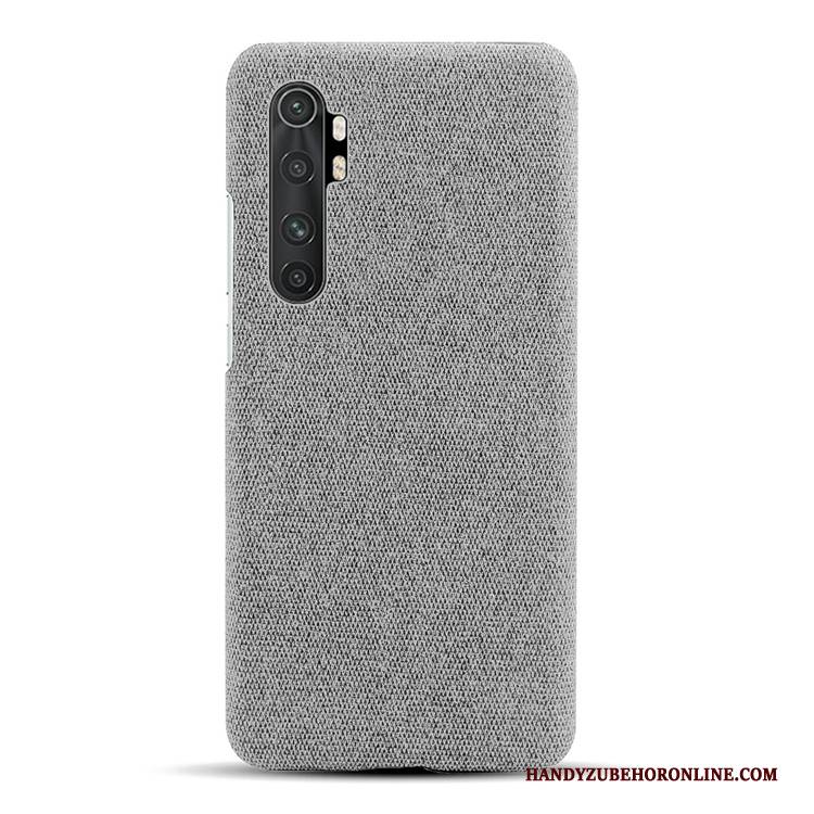 Hülle Xiaomi Mi Note 10 Lite Taschen Leinwand Grau, Case Xiaomi Mi Note 10 Lite Leder Mini Handyhüllen