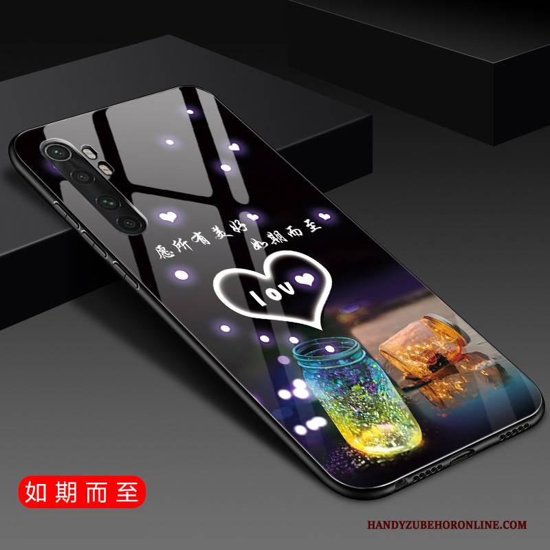 Hülle Xiaomi Mi Note 10 Lite Weiche Glas Mini, Case Xiaomi Mi Note 10 Lite Taschen Schwer Schwarz