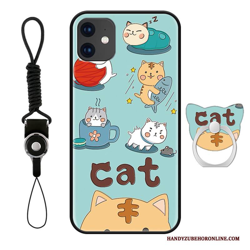 Hülle iPhone 11 Karikatur Katzen Frisch, Case iPhone 11 Schutz Handyhüllen Blau