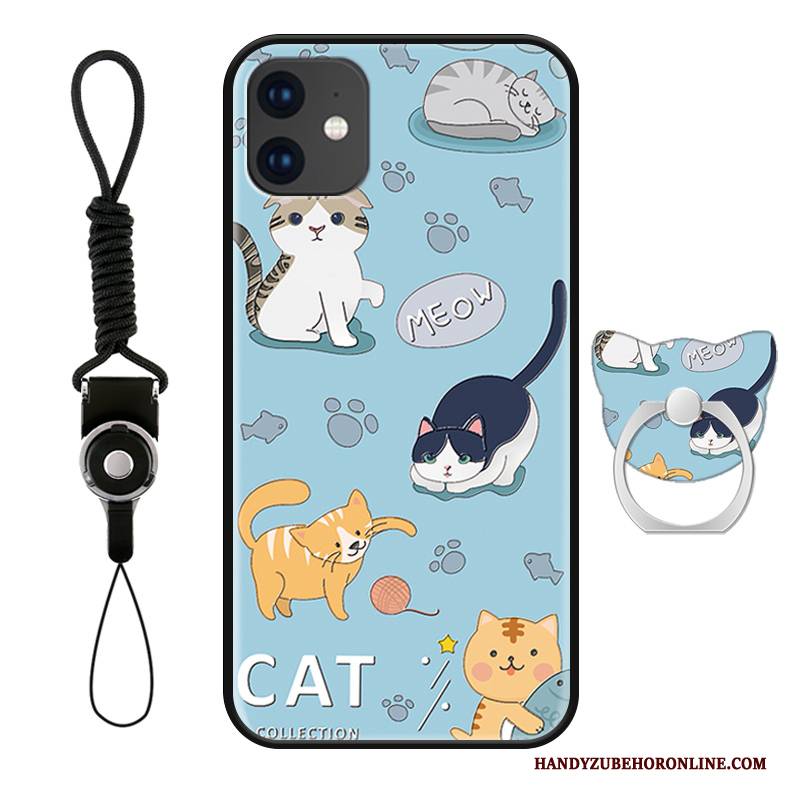 Hülle iPhone 11 Karikatur Katzen Frisch, Case iPhone 11 Schutz Handyhüllen Blau