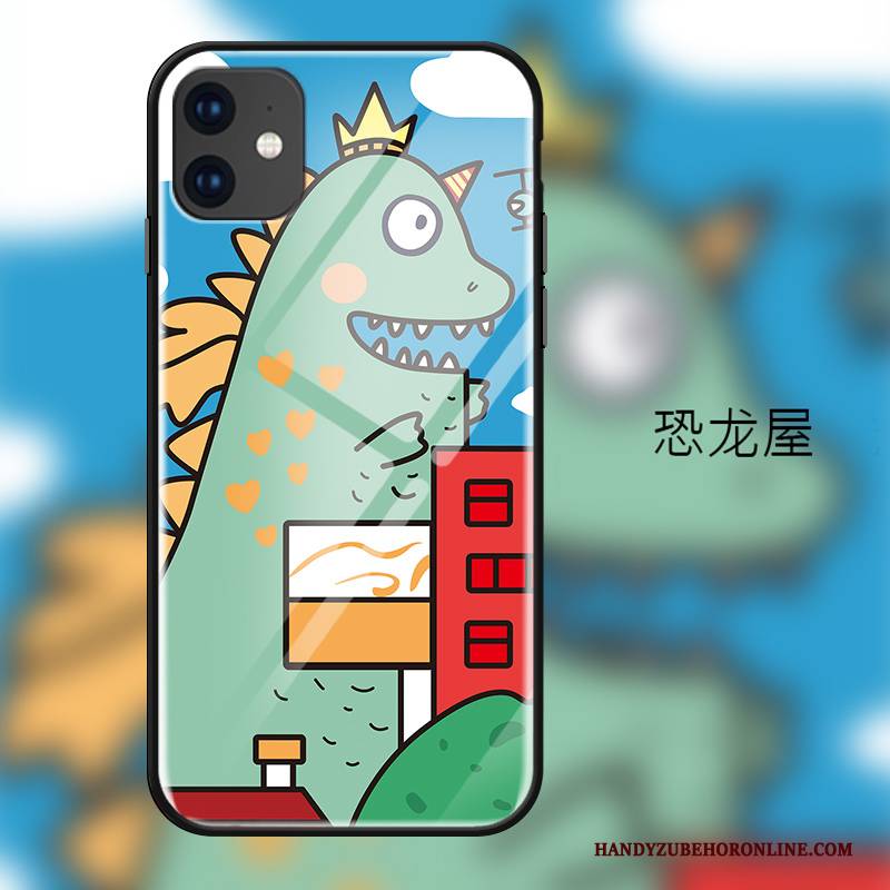 Hülle iPhone 11 Karikatur Rosa Glas, Case iPhone 11 Taschen Nette Tier