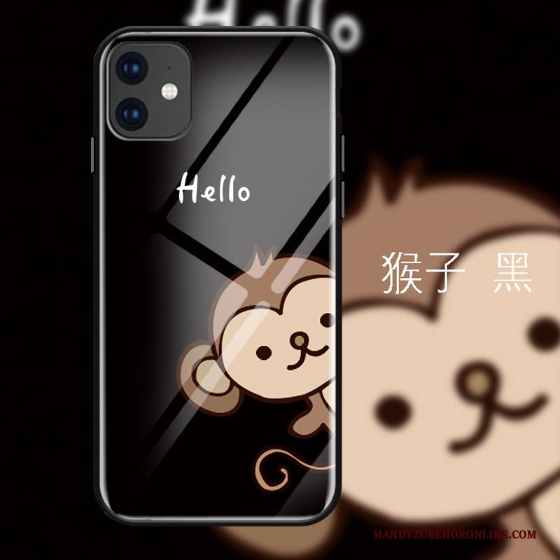 Hülle iPhone 11 Karikatur Weiß Einfach, Case iPhone 11 Schutz Affe Trend