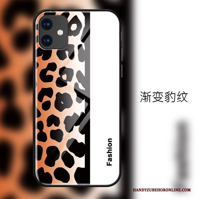 Hülle iPhone 11 Mode Handyhüllen Leopard, Case iPhone 11 Schutz Glas Gelb