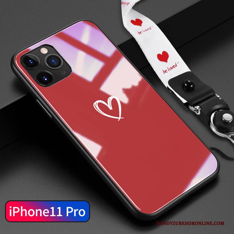 Hülle iPhone 11 Pro Karikatur Liebe Smiley, Case iPhone 11 Pro Schutz Einfach Glas