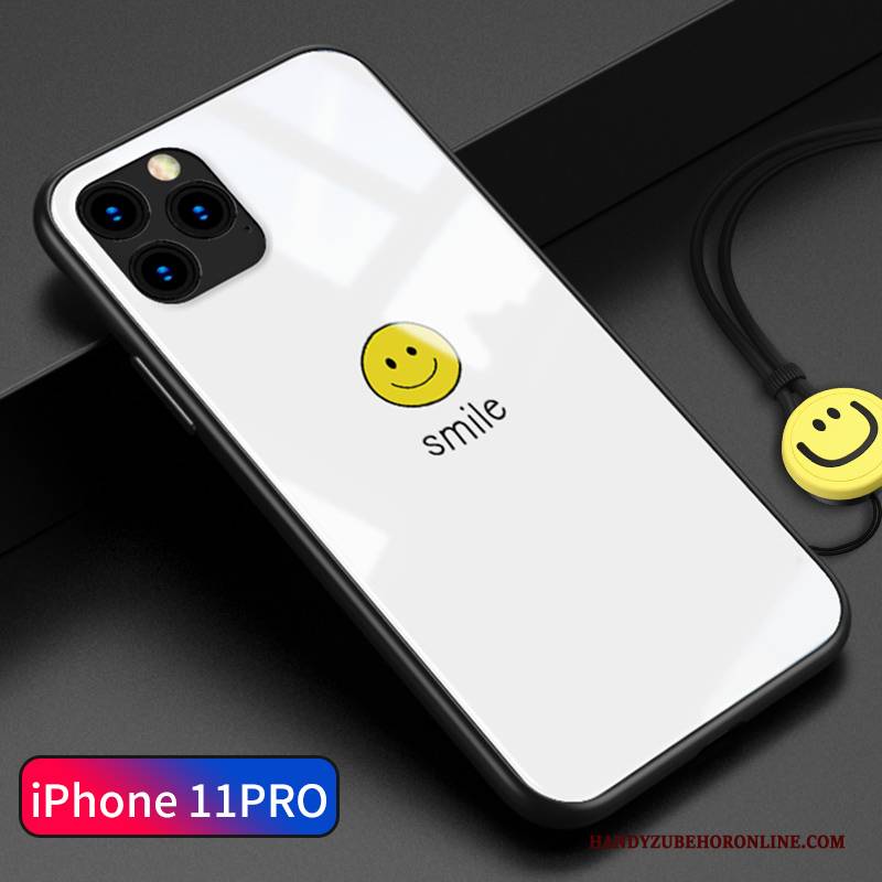 Hülle iPhone 11 Pro Karikatur Liebe Smiley, Case iPhone 11 Pro Schutz Einfach Glas