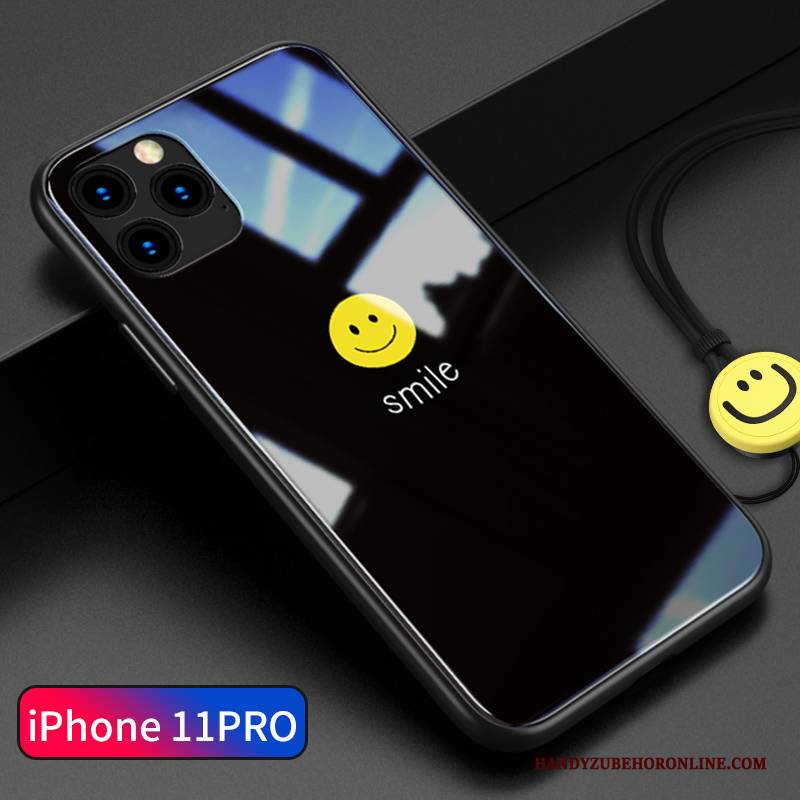 Hülle iPhone 11 Pro Karikatur Liebe Smiley, Case iPhone 11 Pro Schutz Einfach Glas