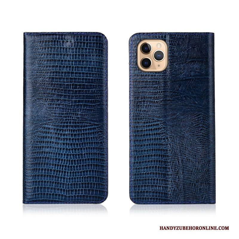 Hülle iPhone 11 Pro Leder Handyhüllen Anti-sturz, Case iPhone 11 Pro Folio Dunkelblau