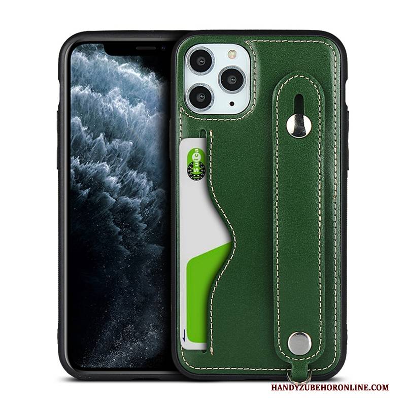 Hülle iPhone 11 Pro Leder Handyhüllen Grün, Case iPhone 11 Pro Taschen Qualität High-end