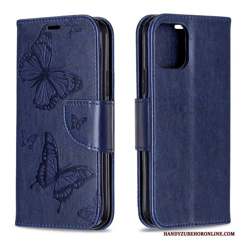 Hülle iPhone 11 Pro Lederhülle Einfarbig Schmetterling, Case iPhone 11 Pro Leder Grün Hängende Verzierungen