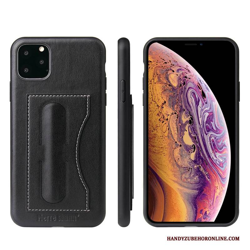 Hülle iPhone 11 Pro Lederhülle Explosionsgeschützt Einfach, Case iPhone 11 Pro Taschen Anti-sturz Schwarz