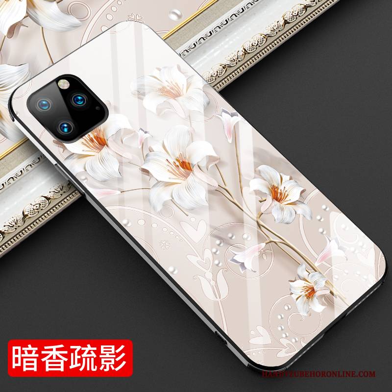 Hülle iPhone 11 Pro Max Kreativ Anti-sturz High-end, Case iPhone 11 Pro Max Blumen Neu Weiß