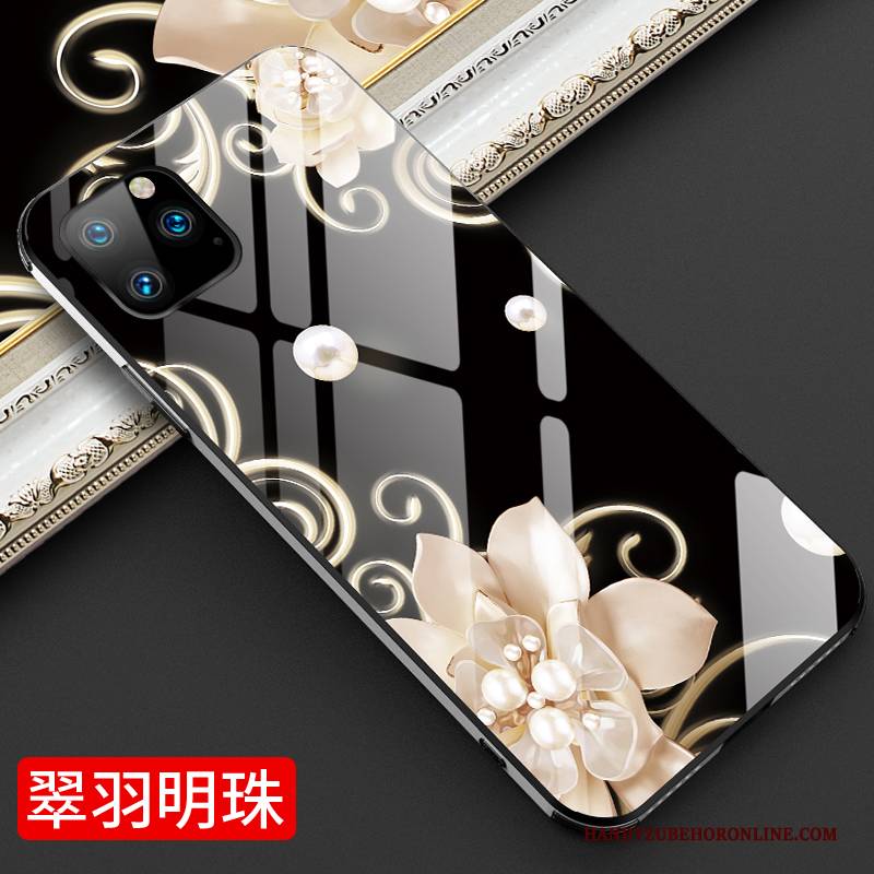 Hülle iPhone 11 Pro Max Kreativ Anti-sturz High-end, Case iPhone 11 Pro Max Blumen Neu Weiß