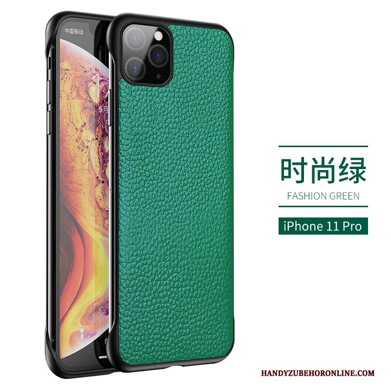 Hülle iPhone 11 Pro Max Leder Grün Neu, Case iPhone 11 Pro Max Schutz Handyhüllen Anti-sturz