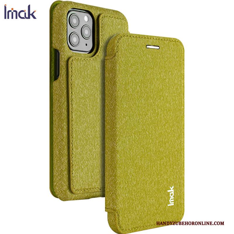 Hülle iPhone 11 Pro Max Lederhülle Magnetismus Doppelnutzen, Case iPhone 11 Pro Max Folio Handyhüllen Grün