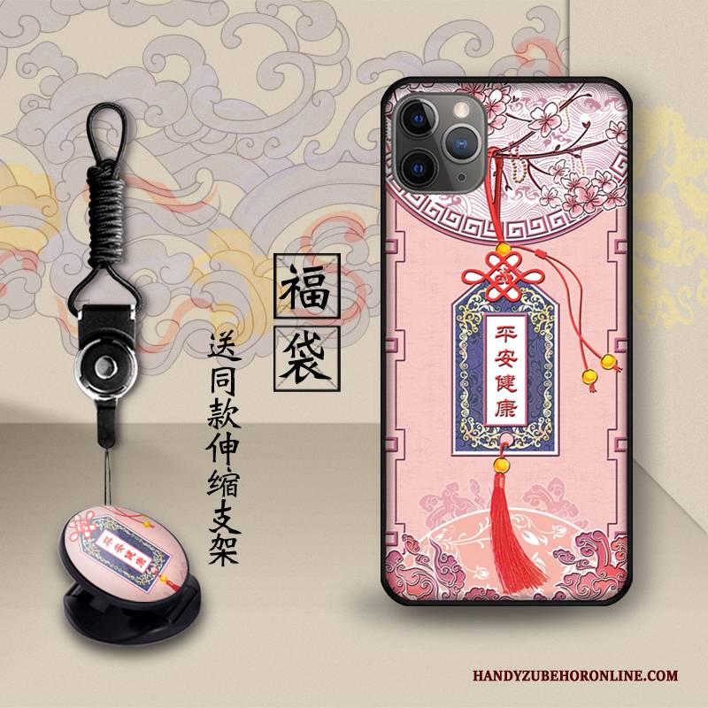 Hülle iPhone 11 Pro Max Retro Gelb Schönheit, Case iPhone 11 Pro Max Halterung Chinesische Art Handyhüllen