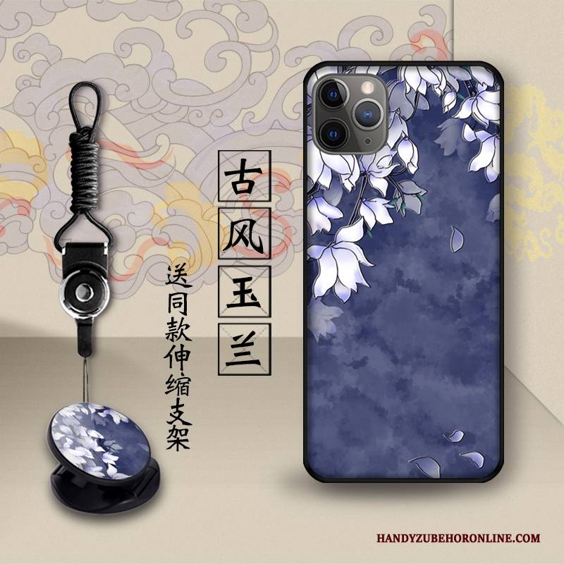 Hülle iPhone 11 Pro Max Retro Gelb Schönheit, Case iPhone 11 Pro Max Halterung Chinesische Art Handyhüllen