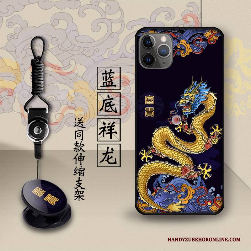 Hülle iPhone 11 Pro Max Retro Gelb Schönheit, Case iPhone 11 Pro Max Halterung Chinesische Art Handyhüllen