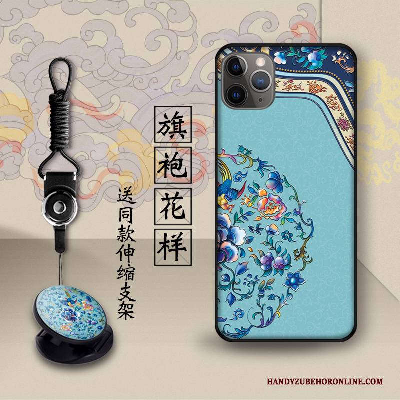 Hülle iPhone 11 Pro Max Retro Gelb Schönheit, Case iPhone 11 Pro Max Halterung Chinesische Art Handyhüllen