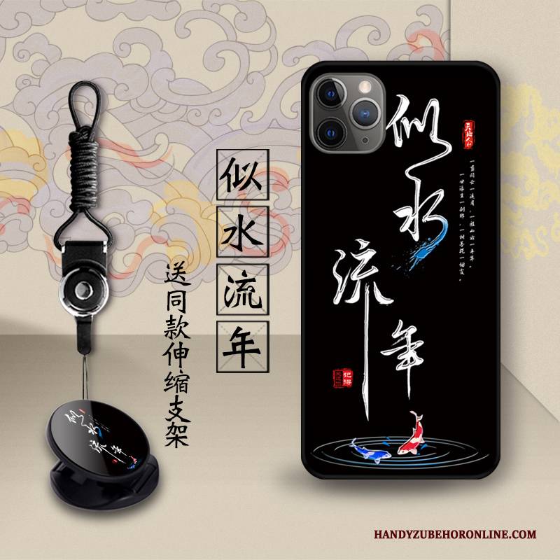 Hülle iPhone 11 Pro Max Retro Gelb Schönheit, Case iPhone 11 Pro Max Halterung Chinesische Art Handyhüllen