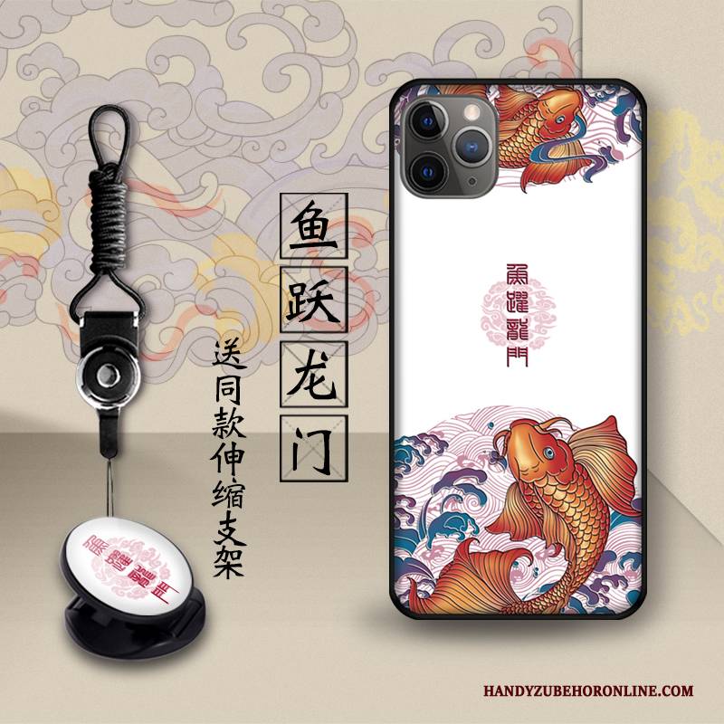 Hülle iPhone 11 Pro Max Retro Gelb Schönheit, Case iPhone 11 Pro Max Halterung Chinesische Art Handyhüllen