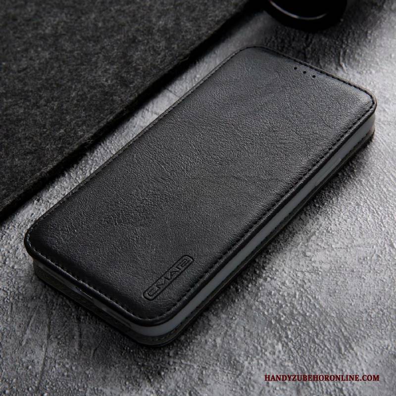 Hülle iPhone 11 Pro Max Schutz Schwarz Handyhüllen, Case iPhone 11 Pro Max Lederhülle Karte Anti-sturz