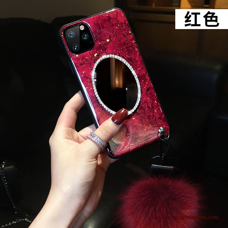 Hülle iPhone 11 Pro Max Silikon Groß Netto Rot, Case iPhone 11 Pro Max Taschen Persönlichkeit Hängende Verzierungen