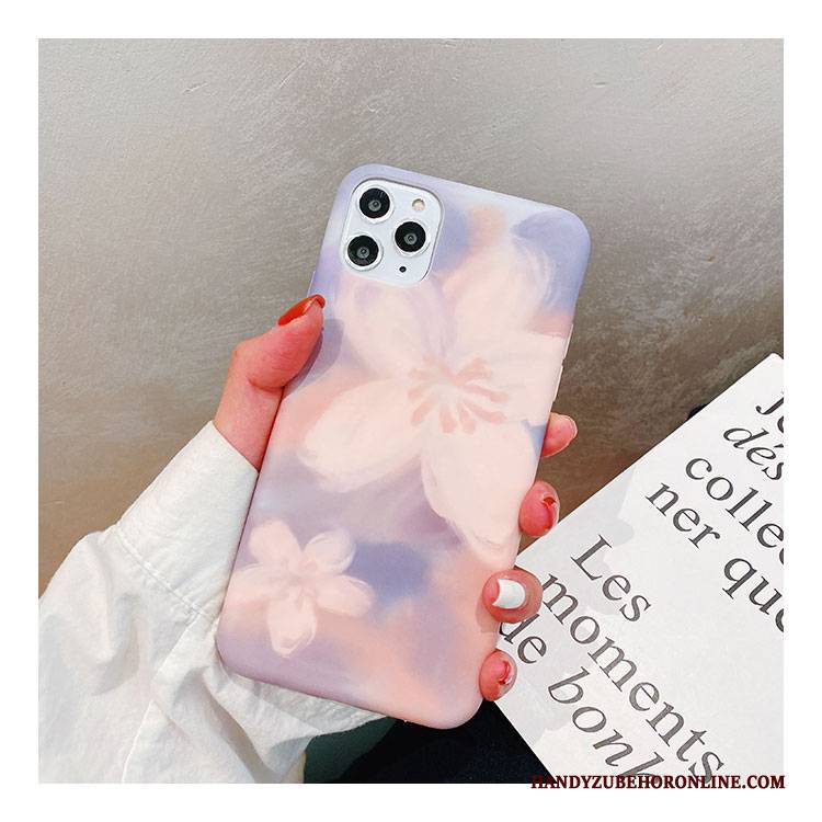 Hülle iPhone 11 Pro Max Taschen Blumen Handyhüllen, Case iPhone 11 Pro Max Retro Anti-sturz Gelb