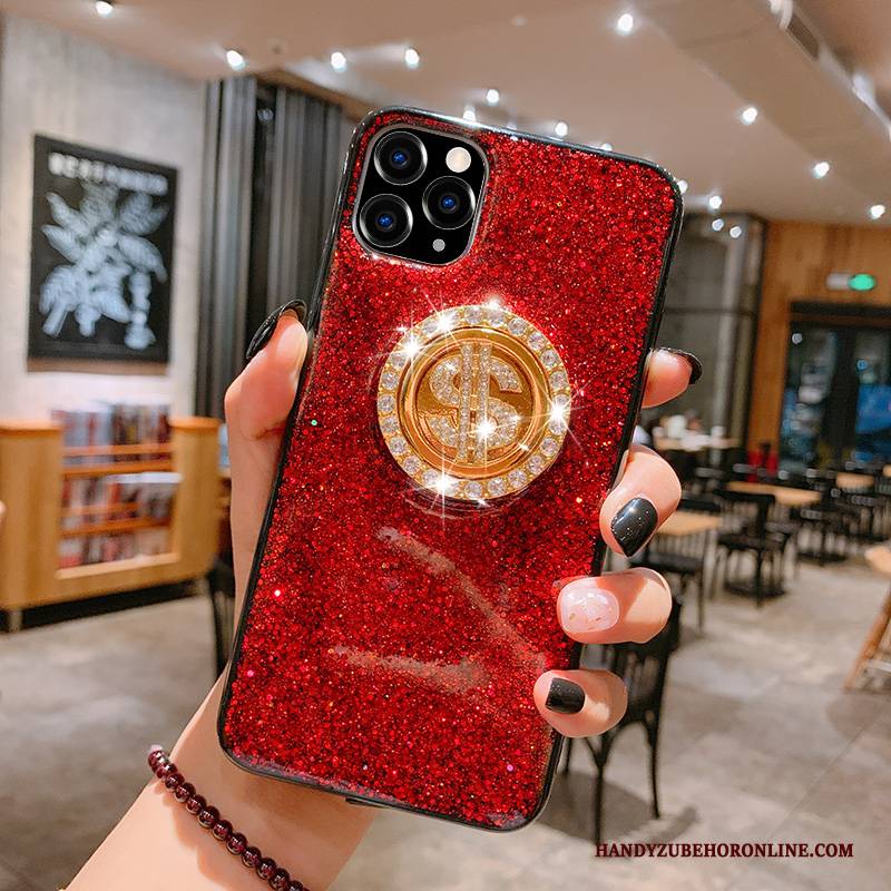 Hülle iPhone 11 Pro Max Taschen High-end Netto Rot, Case iPhone 11 Pro Max Strasssteinen Anti-sturz Gold