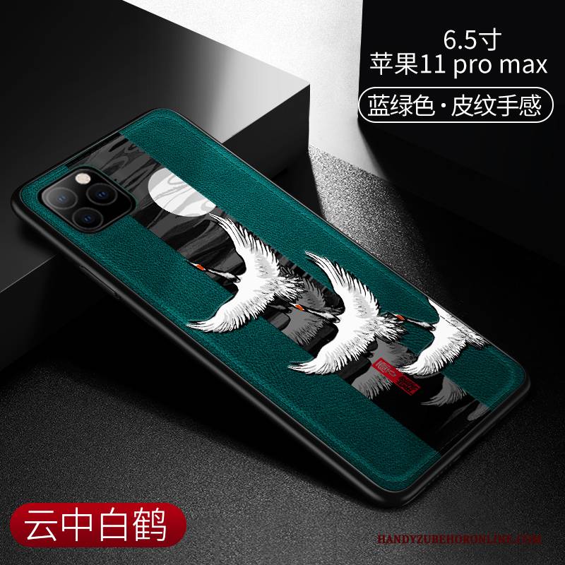 Hülle iPhone 11 Pro Max Taschen Kran Persönlichkeit, Case iPhone 11 Pro Max Kreativ Trend Schwarz