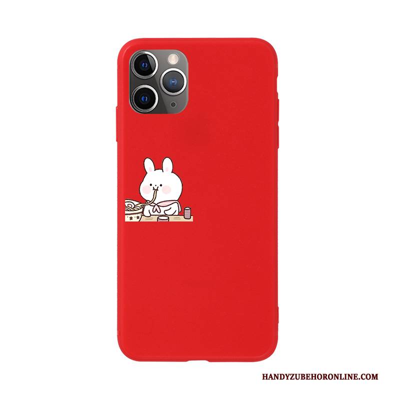 Hülle iPhone 11 Pro Max Weiche Handyhüllen Häschen, Case iPhone 11 Pro Max Karikatur Nette Rot