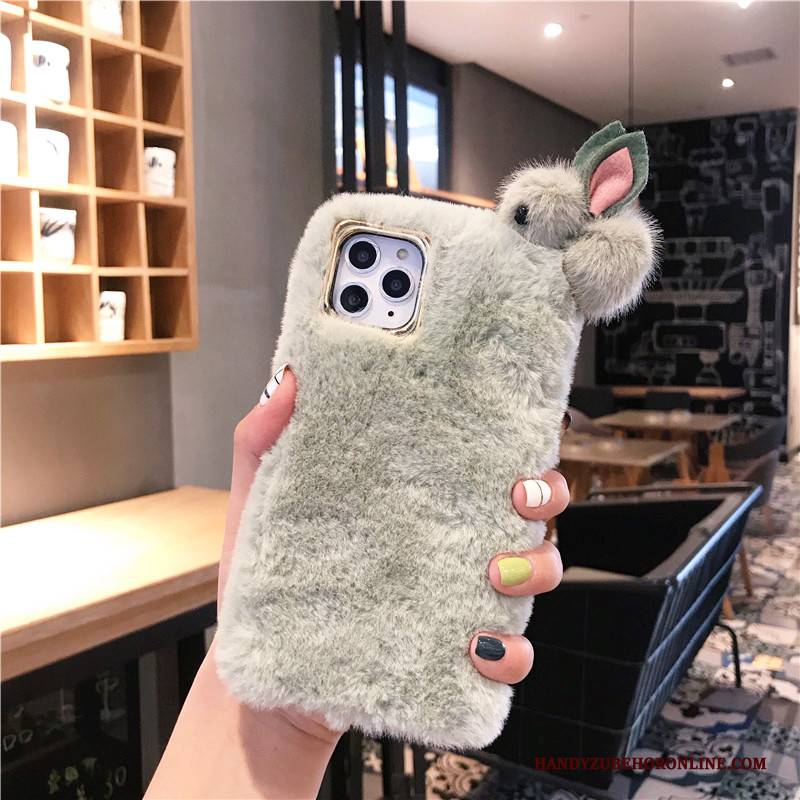 Hülle iPhone 11 Pro Max Weiche Häschen Samt, Case iPhone 11 Pro Max Plüsch Handyhüllen