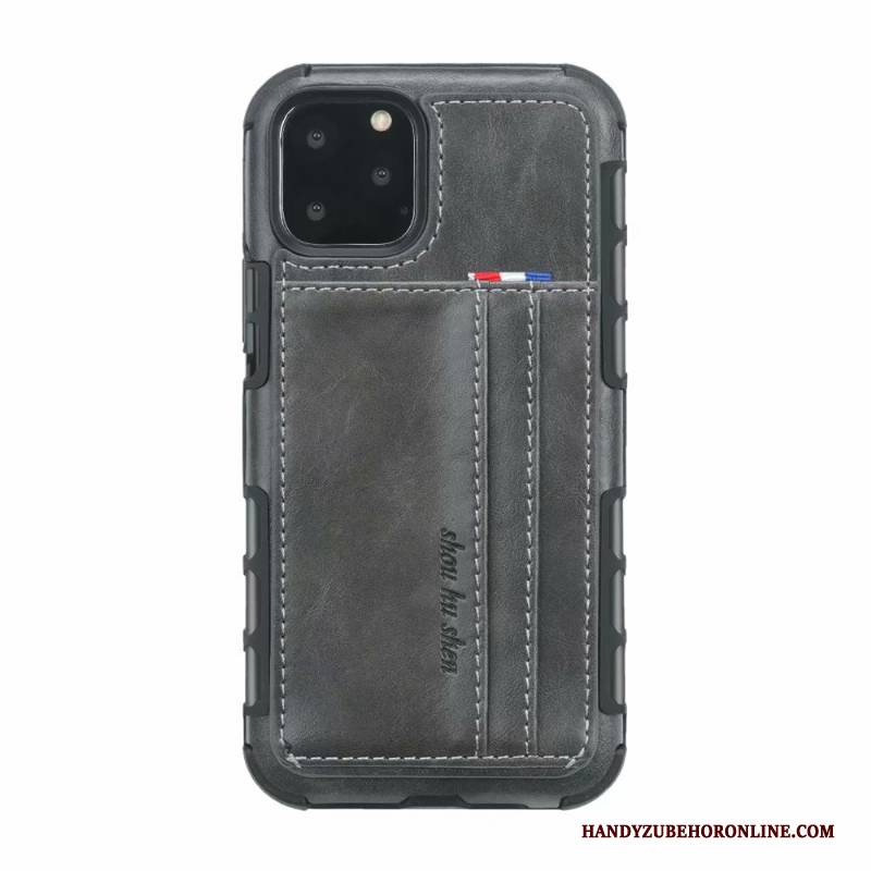 Hülle iPhone 11 Pro Retro Anti-sturz Handyhüllen, Case iPhone 11 Pro Taschen Grau Karte