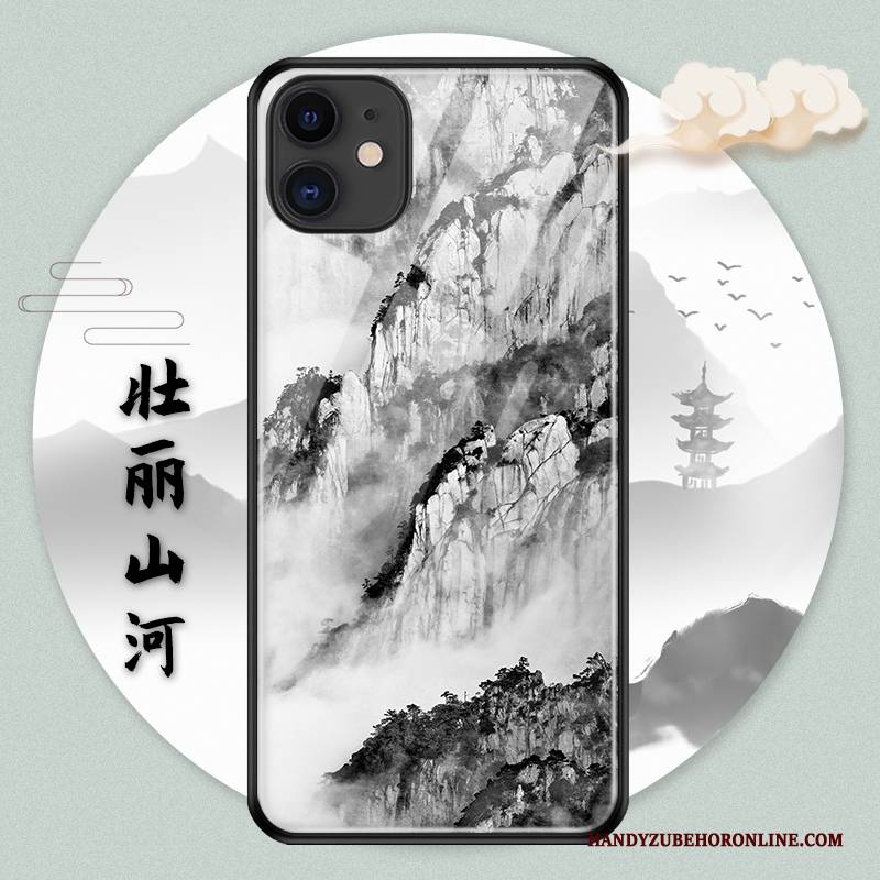Hülle iPhone 11 Pro Retro Schwer Tinte, Case iPhone 11 Pro Schutz Chinesische Art Grün