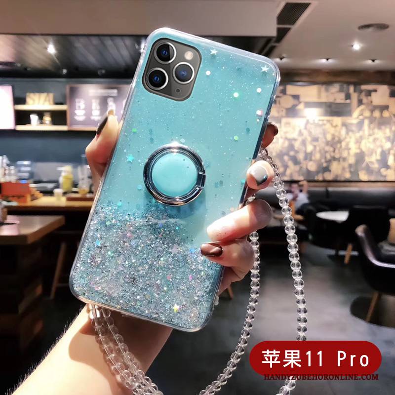 Hülle iPhone 11 Pro Schutz Sternenhimmel Handyhüllen, Case iPhone 11 Pro Halterung Blau Hängende Verzierungen