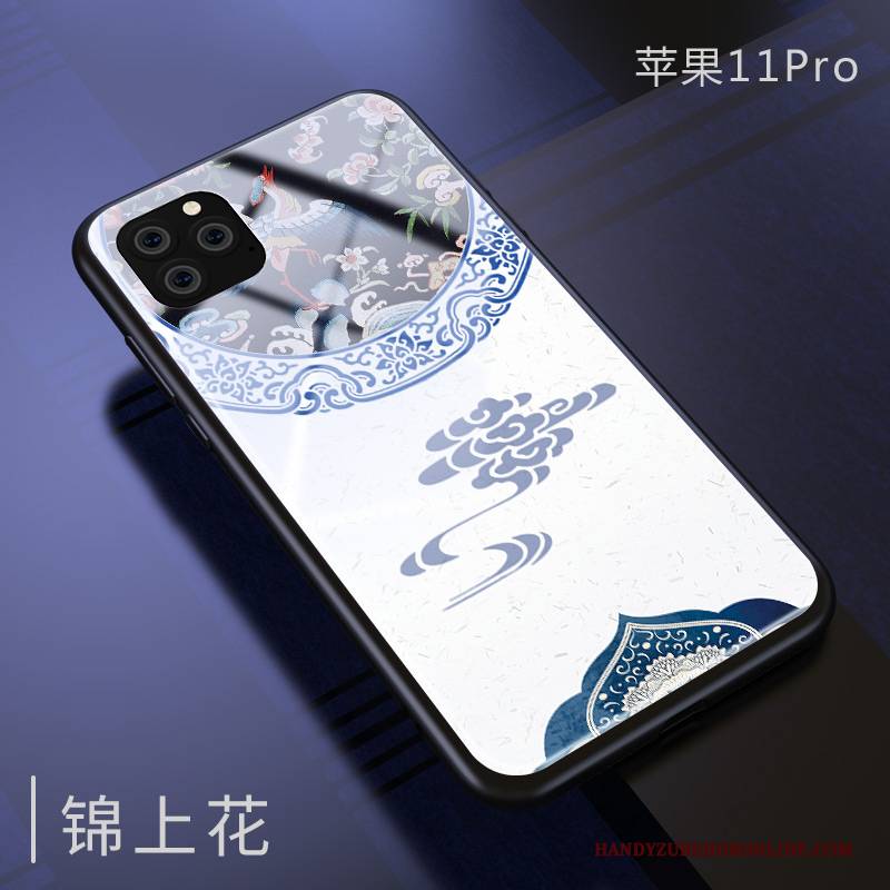 Hülle iPhone 11 Pro Silikon Chinesische Art Spiegel, Case iPhone 11 Pro Taschen Netto Rot Anti-sturz