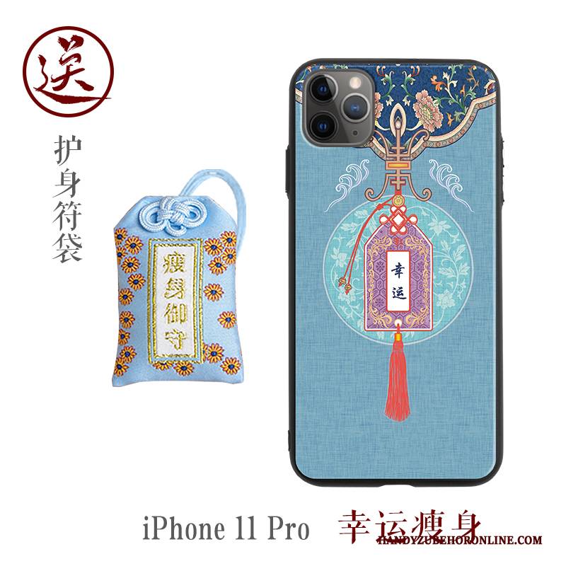 Hülle iPhone 11 Pro Silikon Chinesische Art Trendmarke, Case iPhone 11 Pro Kreativ Rosa Persönlichkeit