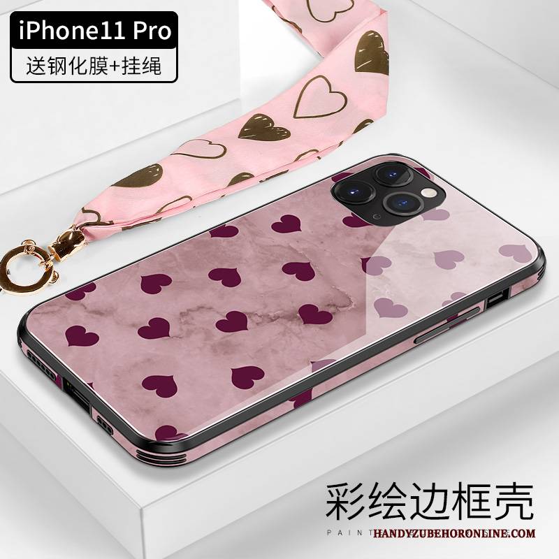 Hülle iPhone 11 Pro Taschen Hängende Verzierungen Elegante, Case iPhone 11 Pro Schutz High-end Glas