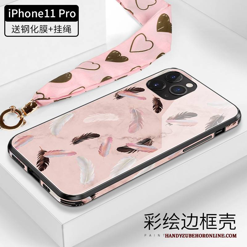 Hülle iPhone 11 Pro Taschen Hängende Verzierungen Elegante, Case iPhone 11 Pro Schutz High-end Glas