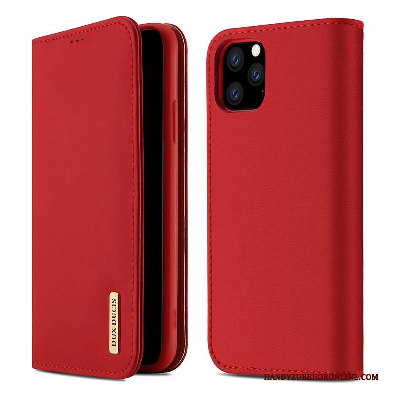 Hülle iPhone 11 Pro Taschen Rot Anti-sturz, Case iPhone 11 Pro Leder Handyhüllen Neu