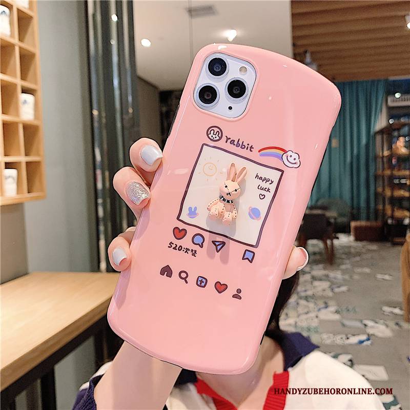 Hülle iPhone 11 Pro Weiche Rosa Häschen, Case iPhone 11 Pro Handyhüllen Dreidimensional