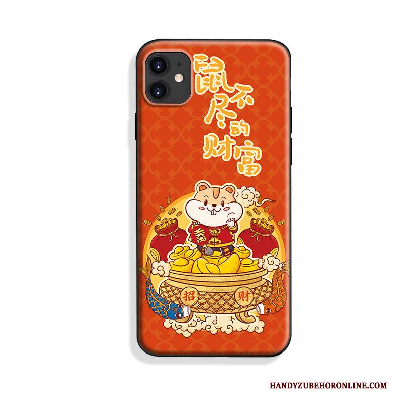 Hülle iPhone 11 Silikon Chinesische Art Nubuck, Case iPhone 11 Weiche Persönlichkeit Trendmarke