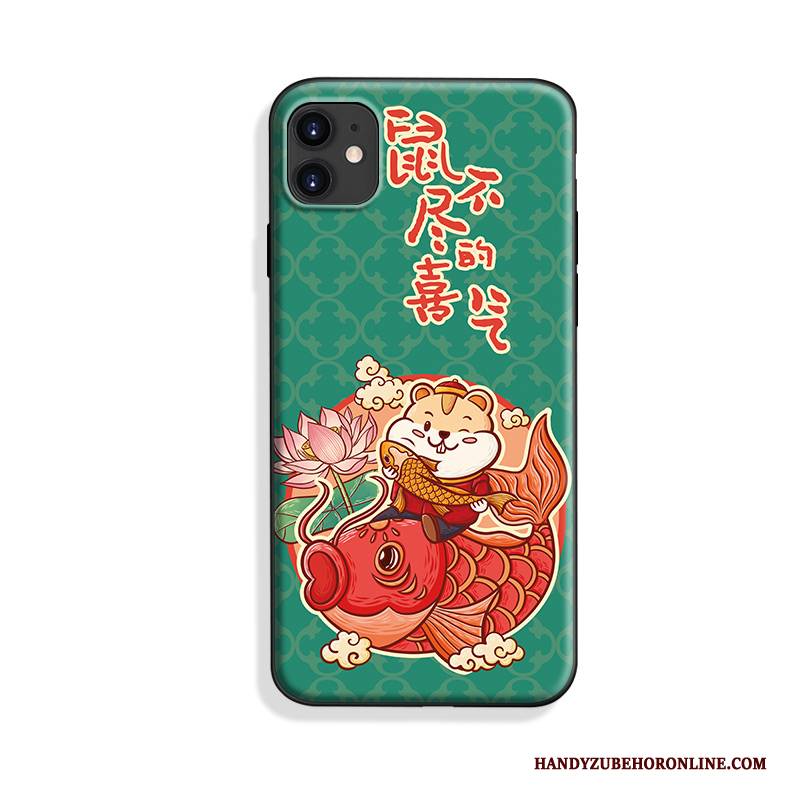 Hülle iPhone 11 Silikon Chinesische Art Nubuck, Case iPhone 11 Weiche Persönlichkeit Trendmarke