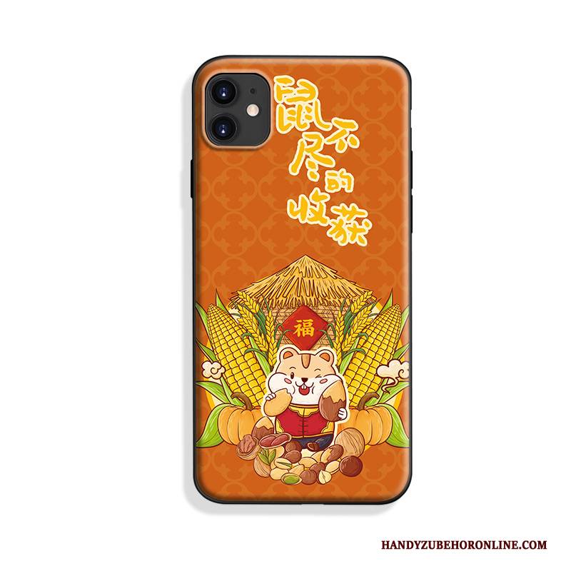 Hülle iPhone 11 Silikon Chinesische Art Nubuck, Case iPhone 11 Weiche Persönlichkeit Trendmarke