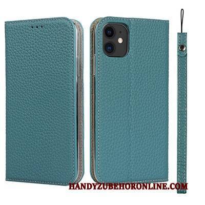 Hülle iPhone 12 Lederhülle High-end Grün, Case iPhone 12 Leder Hängende Verzierungen Super